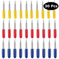 FICBOX 30 PCS Cutting Blades for Explore Air/Air 2 Maker Expression 10pcs 30° + 10pcs 45°Standard + 10pcs 60° Deep Cut Vinyl Fabric Cutting Replacement Blades