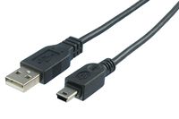 10 Feet USB 2.0 A Male to Mini B (5Pin) Cable - Black