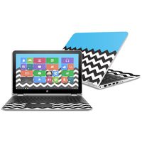 Mightyskins Skin Compatible With Hp Pavilion X360 15.6" (2016) - Baby Blue Chevron | Protective, Durable, And Unique Vinyl Decal Wrap Cover | Easy To Apply, Remove, And Change Styles | Made In The Usa
