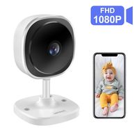 wandwoo Wireless 1080P Security Camera, WiFi IP Camera with 2 Way Audio,180° Fisheye Panoramic Security Camera Support Night Vision,Motion Detection,for Baby/Elderly/Pet/Nanny Monitor (White)