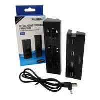 Mcbazel DOBE External Intelligent Cooling Fan & 4 Port USB Hub USB3.1 USB2.0 Extend Adapter for PS4 Slim Gaming Console [NOT for PS4 / PS4 Pro]