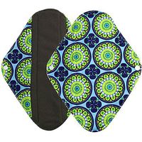 Hunputa Sanitary Napkins,Reusable Bamboo Cloth Washable Menstrual Pad Mama Sanitary Towel Pad (Green, M)