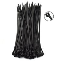 DZS Elec 200pcs Black Cable Ties 4x200MM Self-locking Plastic Nylon Wire Zip Tie Multi-Functional Indoor/Outdoor Anti-UV Home Office Supplies Loop Ties For Wires 8 Inches