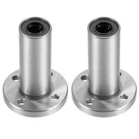 uxcell LM10UU Extra Long Round Flange Linear Ball Bearings, 10mm Bore Dia, 19mm OD, 55mm Length Pack of 2