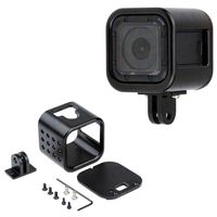 CNC Aluminum Alloy Housing Sport Camera Shell Box Frame Mount Prevent Overheating Case for GoPro Hero 5 Session/ Hero 4 Session(Black)