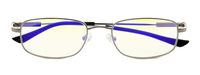 Computer Glasses Men Bendable Titanium Reading Eyeglasses Blue Light Filter(Silver) +1.75