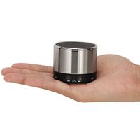 MTWhirldy Cell Phone Speaker Mini Portable Bluetooth Speake Car Speakerphones Built-in Microphone for Calls Enhanced Bass Aluminum - Silver