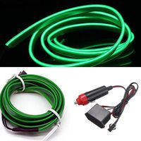 HomDSim 118inch 300cm Auto Car Interior Decor LED Neon Light Lamp Glow EL Wire String Strip 12V (394inch/1000cm, green)