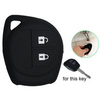 Muchkey Silicone Key Case Cover Skin Jacket fit for SUZUKI 2 Button Remote Key 1pc (Black)
