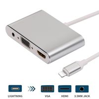 Digital HDMI Adapter Converter, TEPOLY 2019 Update Version 4 in 1 Plug and Play Digtal AV Adapter for iPhone X / 8 / 8Plus/7/7Plus/6/6s/6s Plus/5/5s iPad iPod to Projector HDTV (Silver)