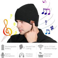Wireless Bluetooth Beanie Hat,Gift for Men Women,Rechargeable Wireless Bluetooth V5.0 Beanie Hats,Headphone Beanie with Bluetooth Unique Christmas Tech Gifts for Women Mom Her Men Teens Boys Girls