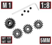 MakerDoIt Mod 1 Pinion Gear 5mm Set Hardened 16T 17T 18T 19T, 4pcs Mod1 M1 Pitch Gears RC Upgrade Part with Screwdriver