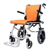 LAZ Wheelchair Lightweight Aluminium Folding Attendant Propelled Wheelchair with Handbrakes Weighs Only 9.3kg for Elderly Youth Adult (Color : Orange)