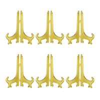 Artliving 8 inch Gold Plastic Easels or Stand/Plate Holders to Display Pictures or Other Items at Weddings, Home Decoration, Birthdays, Tables (6 Pack)
