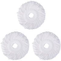 3 Pack 360° Spin Magic Mop Replacement Head, Round Shape Standard Size Microfiber Mop Head Refills for Hurricane Mopnado EGOFLEX Hapinnex Casabella and Other Brands