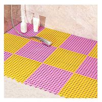 GHHZZQ Splice Bathtub Mats Massage Soft Texture Household Foot Pad Kitchen Balcony Shower Stall Mat, 4 Colors, 30x30cm, 4 Pieces (Color : B, Size : 20-Tiles)