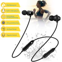 Bluetooth Headphones 5.0 Wireless Earbuds IPX6 Waterproof Magnetic with Stereo Bass, 12 Hours Play Time,Noise Cancelling Sweatproof Sport In-Ear Earphones for Runnning Workout Gym