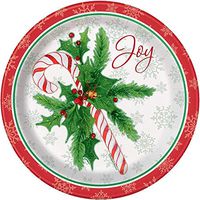 Candy Cane"Joy" Party Bundle Disposable Plates Napkins and Cups Serves 24 by Nantucket