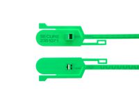SecureTM Cable Ties 15 Inch Tamper Evident Tear Away Green Plastic Seal - 100 Pack