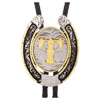 Bolo Tie for Men- Golden Initial Letter ABCDMJR to Z Western Cowboy Bolo Tie for Women