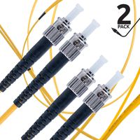 ST to ST Fiber Patch Cable Single Mode Duplex - 5m (16.4ft) - 9/125um OS1 (2 Pack) - Beyondtech PureOptics Cable Series