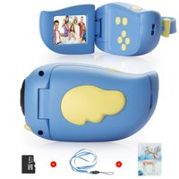 Themoemoe Kids Digital Camera for Girls Boys, Rechargeable HD Video Photo Camera for Kids Age 3-10, Kids Mini Camera Camcorder with 16GB SD Card Gift for Children (Blue)