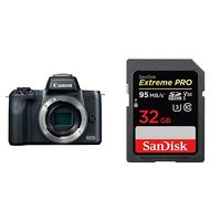 Canon Mirrorless Camera Body [EOS M50] with 4K Video, 24.1 Megapixel (APS-C) CMOS Sensor and 32GB SDHC UHS-I Card - Black