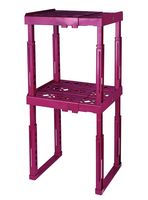 Tools for School Locker Shelf. Adjustable Width 8" - 12 1/2" and Height 9 3/4" - 14". Stackable and Heavy Duty. Ideal for School, Work and Gym Lockers (Magenta Double)