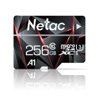 256GB Micro SD Card, Netac Memory Card MicroSD High Speed Transfer A1 C10 U3 MicroSDXC TF Card for Cemera/Phone/Nintendo-Switch/Galaxy/Drone/Dash Cam/GOPRO/Tablet/PC/Computer with Adapter