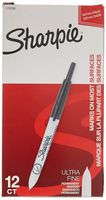 Sharpie 1735790 Retractable Permanent Markers, Ultra Fine Point, Black, 12 Count