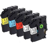 Airmall Compatible 12mm Standard Laminated Label for TZe TZ-131 TZe-231 TZe-431 TZe-531 TZe-631, Work with Brother P-Touch PT-H110, PT-D210 Label Marker (5 Pack Combo Set)