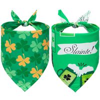 EXPAWLORER St. Patrick's Day Dog Bandanas - 2 Pack Triangle Bibs Scarf for Small to Large Dogs & Cats