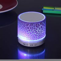 Portable Bluetooth Speaker, Smart Flash LED Night Light Wireless Bluetooth Mini Speaker with Crack Pattern with USB/TF/FM/AUX Functions(Purple)