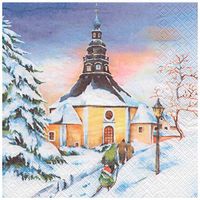 Winter German Scene Napkins - 6.5 Inch Closed Napkin