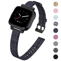 KIMILAR Woven Band Compatible with Fitbit Versa/Versa 2 Bands, Fabric Women Beaded Slim Replacement Breathable Strap Wristband Accessories (Also Fit for Versa Lite)