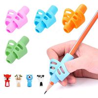 Pencil Grips - BUSHIBU Children Pen Writing Aid Grip Set Posture Correction Tool for Kids Preschoolers Children,Hollow Ventilation Colorful(Pack of 4)