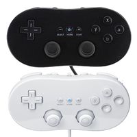 Reiso Controller for Wii,Classic Console Gampad Gaming Pad Joypad Pro for Nintendo Wii (2 Pack Black and White)