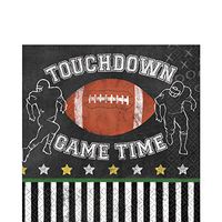 Amscan Football Game Time 6.5" Luncheon Napkins, Black White Brown, 36 CT