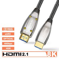 Forestchill HDMI 2.1 Fiber Optic Cable,Real 8K, 8K@60Hz, 4K@120Hz, 48Gbps, Supports eARC, HDR, HDCP2.2, 3D, Dolby Vision, Subsampling 4:4:4, Flexible Cable for Xbox PS3 PS4 Gaming HDTV (L-40ft)