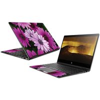 MightySkins Skin Compatible with HP Envy x360 Convertible 13" (2018) - Purple Flowers | Protective, Durable, and Unique Vinyl Decal wrap Cover | Easy to Apply, Remove | Made in The USA