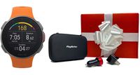 Polar Vantage V Pro (Orange) Premium Gift Box Bundle with Car/Wall Charging Adapters & Protective Hard Case | GPS & Barometer | Heart Rate, Multisport GPS Watch