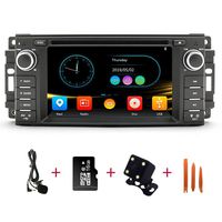 Car Stereo Radio in Dash Navigation for Dodge Ram Challenger Chrysler Jeep Wrangler,6.2 inch Touchscreen Single Din DVD Player Bluetooth with Rear View Camera,16GB SD Card,3.5mm Mic,Crowbar
