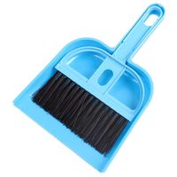 Matefield Mini Desktop Plastic Sweep Cleaning Brush Small Broom Dustpan Set (Blue)
