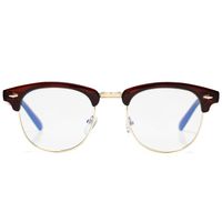 AZORB Retro Blue Light Blocking Computer Glasses Semi-Rimless Eyeglasses Frame Horn Rimmed (Wine Red)