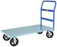 Little Giant NBB-3060-6MR 12-Gauge Steel Heavy-Duty Platform Truck with 6" Mold-On Rubber Wheels, 2000 lbs Capacity, 60" Length x 30" Width