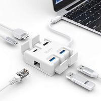 IQIYI USB C Hub Adapter, 5-in-1 Type C Hub with Gigabit Ethernet, 4K HDMI Output, USB C Power Delivery, USB 3.0 Ports, Multiport Adapter for MacBook Pro and Other Type-C Devices