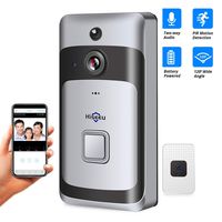 [32GB Preinstalled] Smart Camera Doorbell Wireless Home Security Camera with Chime, Free App, 2 Batteries, 2-Way Audio 720P Night Vision, PIR Detection,2.4GHz WiFi Only APP Control for iOS and Android