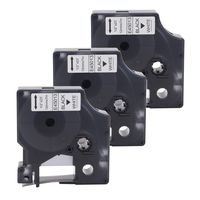 Exsun Compatible Label Tape Replacement for Dymo 45013 Label Maker Tape Work with Dymo LabelManager PnP 260P 210D 280 420 LabelWriter 450 Duo, 1/2 Inch x 23 Feet, Black on White, 3 Pack