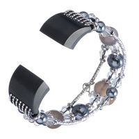 Gets Elastic Stretch Watch Band Crystal Strap Replacement Wristwatch Natural Agate Bracelet for Fitbit Charge 2 (Purple)