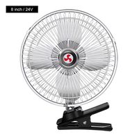 SHZONS Car Electric Fan 24V 8" Small Truck Inside Refrigeration Powerful Large Wind 180 Degree Rotatable